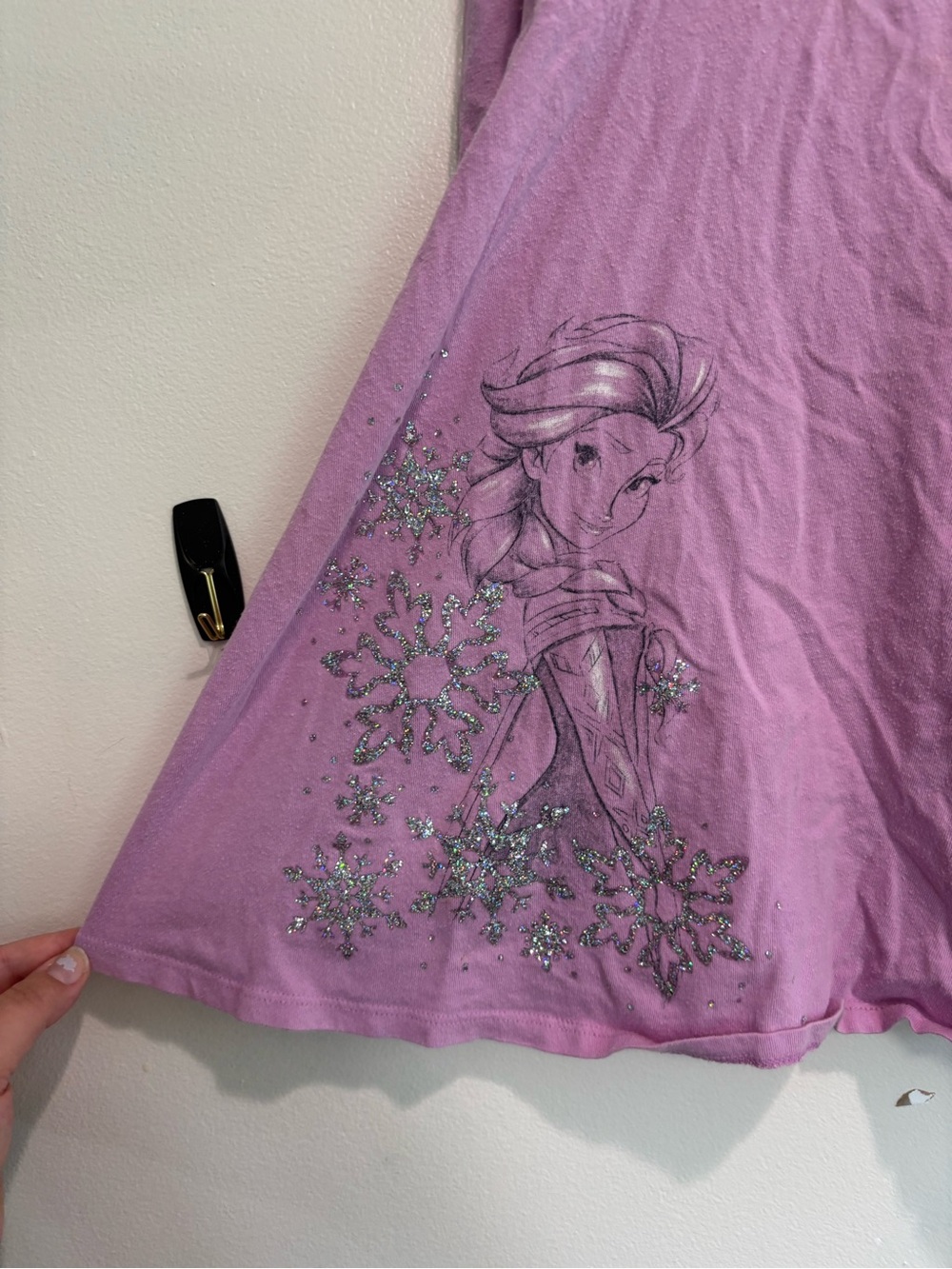Frozen Elsa Disney 6x Lavender Sparkle Snowflake Dress long sleeve - Picture 2 of 4